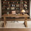 Bureau de direction 63 po en bois massif, grand bureau à domicile en bois Farmhouse-195867486