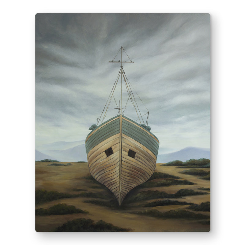 Boat - Rustic Bathroom Metal Print for Home Decor