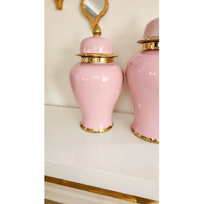Pot Lux rose et gingembre doré