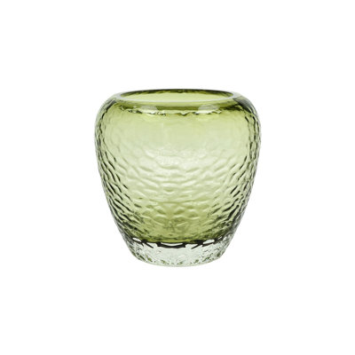 Alexes Prisma Vase Hurricane Green Glass Dia 10"