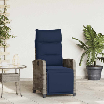 Chaise de patio inclinable avec table d'appoint en rotin de poly