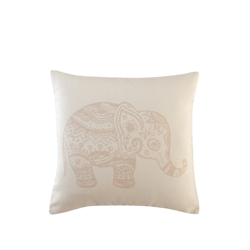 Premium 100% Cotton Cushion Cover, 17.7 x 17.7 Inches, Jacquard Fabric, Beige Color | Machine Washable at 86°F, Hidden Zipper Closure | Soft, Durable & Stylish Decorative Pillow Case for Home Décor