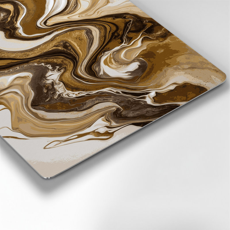 Art abstrait abstrait en métal brun 96, H 12 po x l 18 po