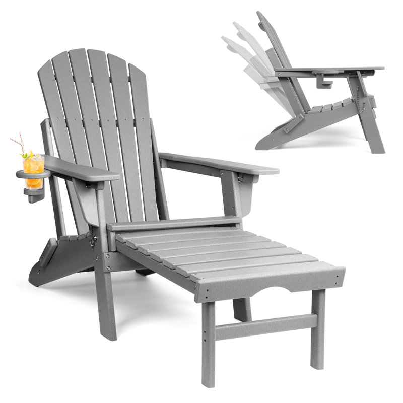 Chaise Adirondack avec repose-pieds Azur, Gris