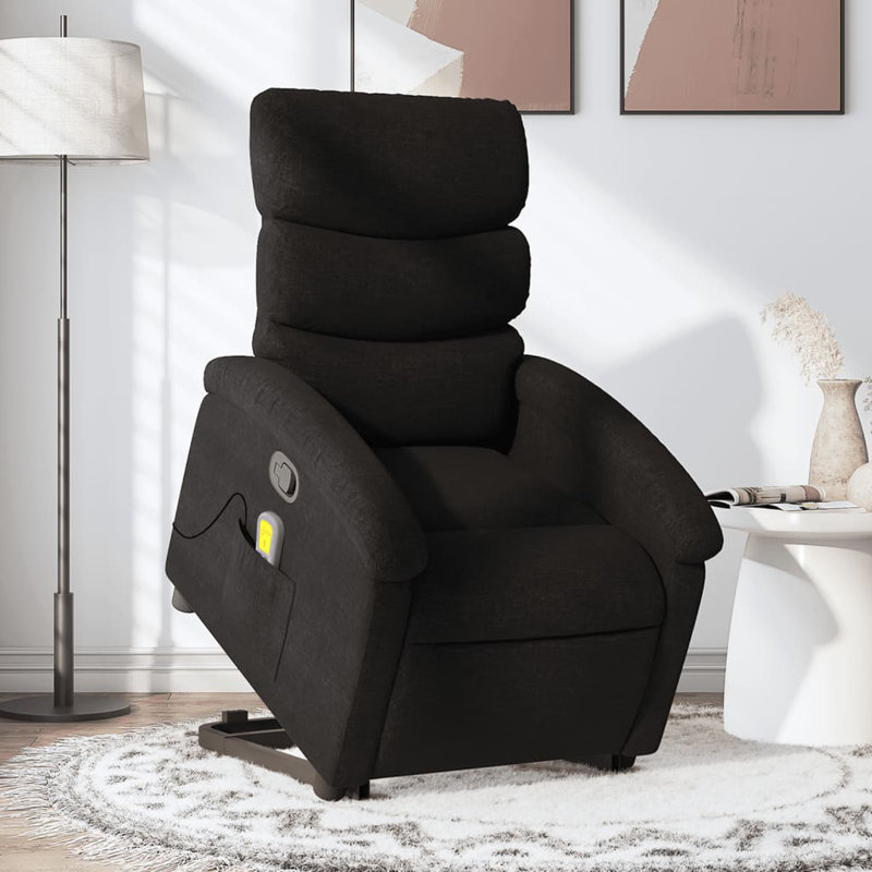 Fauteuil de massage inclinable électrique, Tissu noir