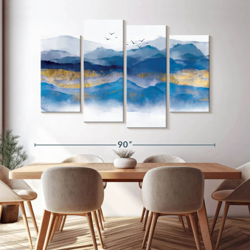 " Mountain Layers " 4 - Pieces, 54" H x 84" W x 1.25" D