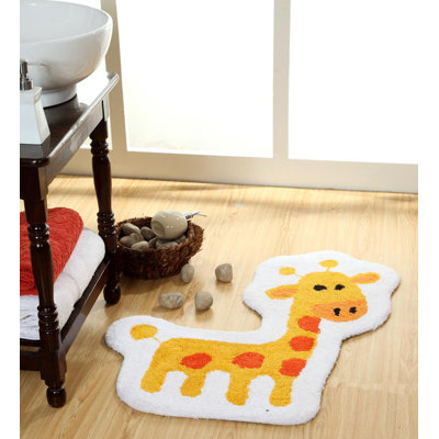 Tapis pour salle de bain pour enfants vibrant giraffe Dunecrest