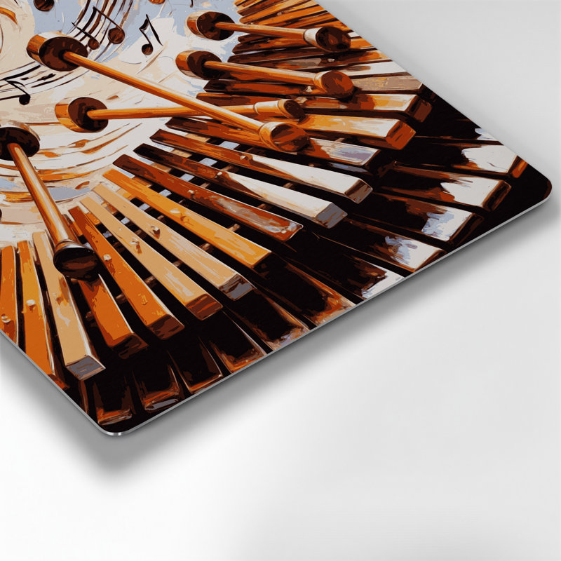 Art musical noir Marimba, H 8 po x l 8 po