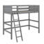 Lit mezzanine simple en bois avec échelle intégrée-554359965
