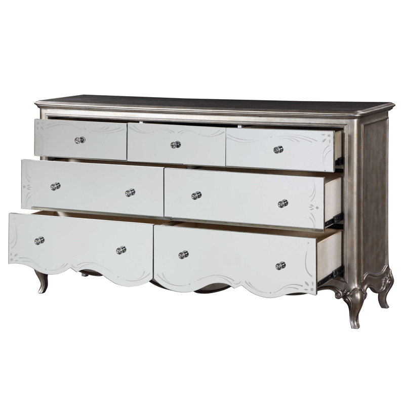 Commode 7 tiroirs avec miroir Khiandra
