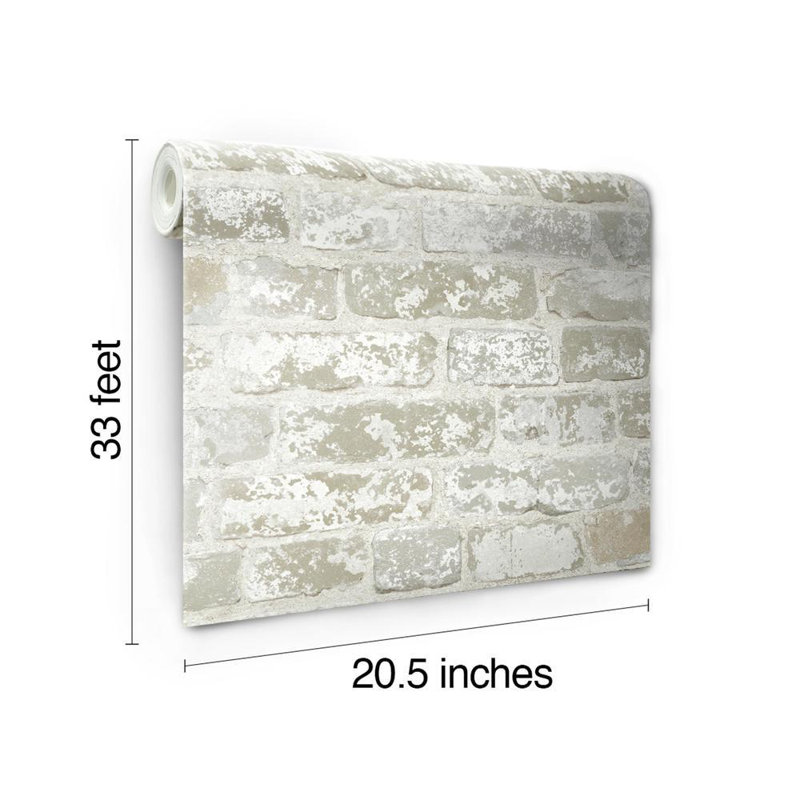 Rouleau de papier peint 33 pi x 20,5 po Arusha, Bois de frêne blanc patiné