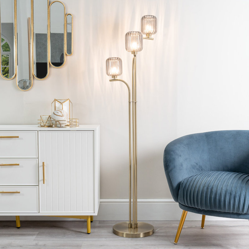 Amelie 155cm Plated Traditional Floor Lamp, Yes