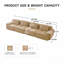 Canapé modulaire moderne pour le salon de 4 personnes pour 4 personnes douillettes en tissu de velours côtelé de 153 po avec siège profond, passepoil perlé, conception capitonnée, connexion par boucle, sans assemblage, conception antidérapante, chameau-1407075488-1407075489-1407075492