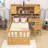Twin Wood Platform Bed with Bookshelf, Chair, Desk and Drawer-1162048177