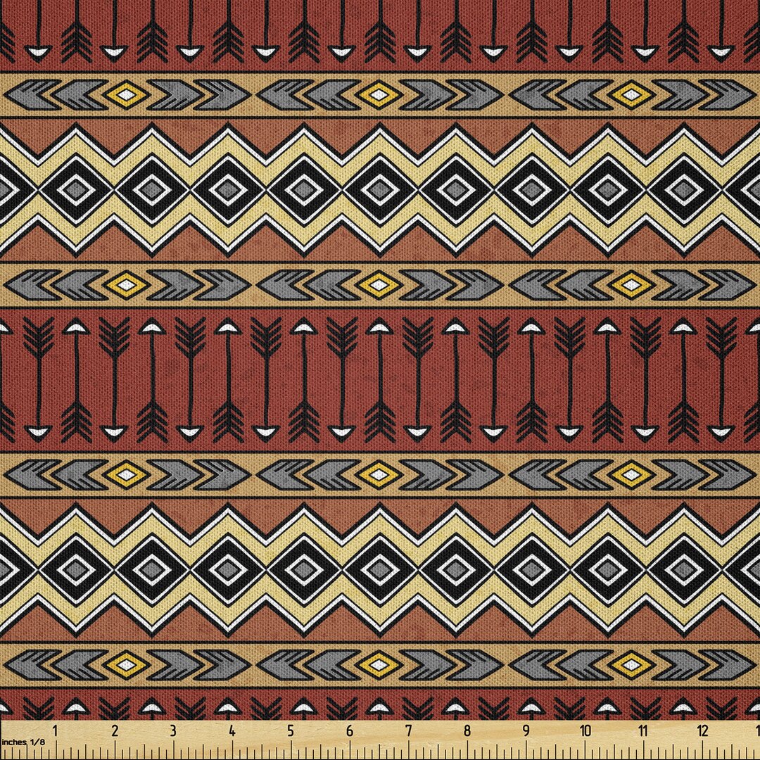 Stoff als Meterware, Geometrische Aztec Borders, Boho, Mehrfarbig