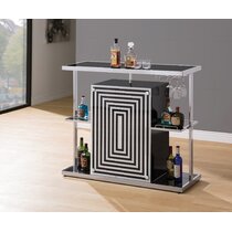 Marialice Lacquer and Leatherette Mini Bar Orren Ellis Color: White