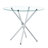 Round Clear Glass Dining Table With A Unique Shape For 4-6 People, With Ring-Shaped Gathered Silver Metal Legs, Suitable For Desks, Kitchens, Terraces, Dining Rooms.-1304344727