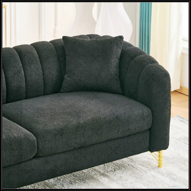 Canapé surdimensionné en chenille de 85 po, Noir