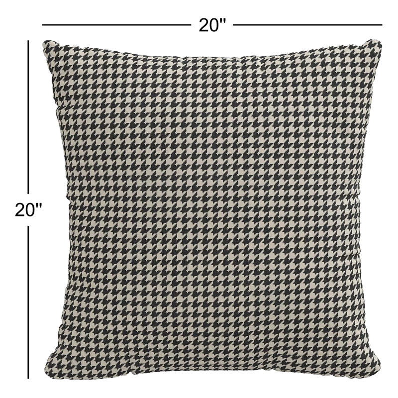 Housse de coussin en coton Arkins, 20 po x 20 po, Housse de coussin seulement - sans insert, Noir / blanc