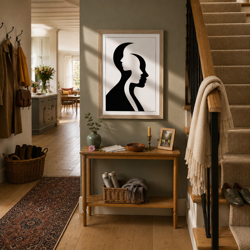 Silhouettes In Duality Minimalist - Print, A2 - 59.4 x 42.0 cm, Oak