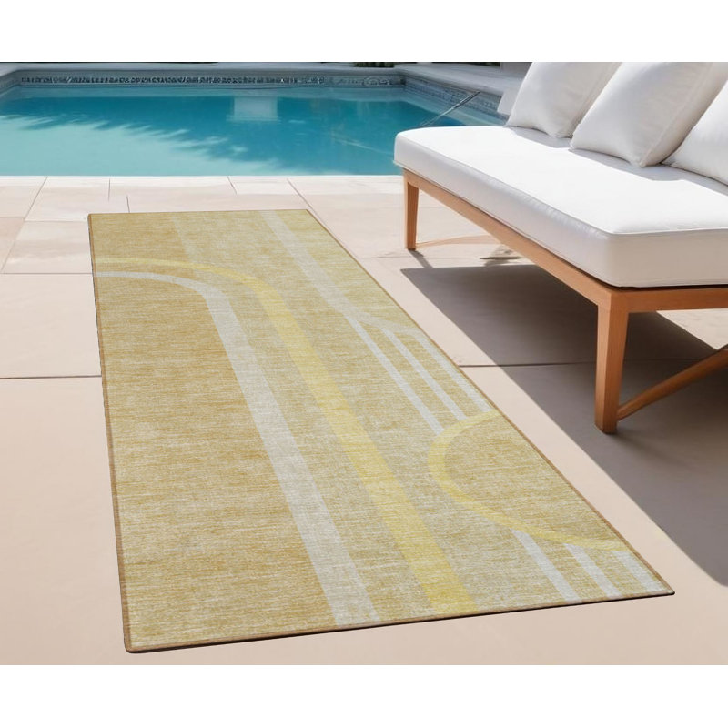 Tapis de couloir d'extérieur 8 po beige