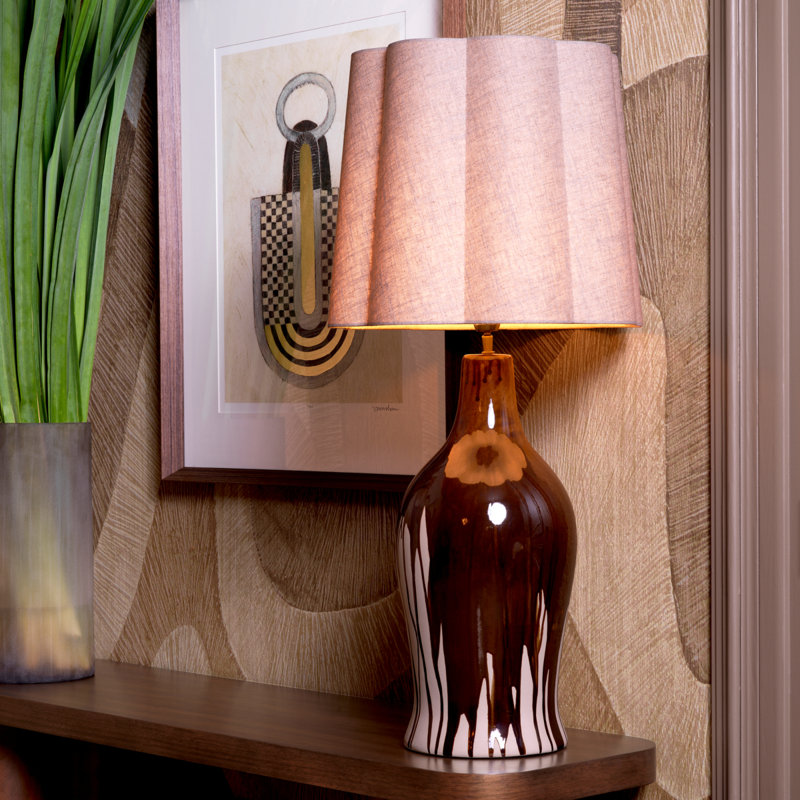 Table Lamp Beatriz Incl Shade, Brown