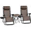 Zero Gravity Chair - Chaises inclinables pliantes avec porte-gobelets et coussins pour les loisirs extérieurs Piscine brune, cour arrière, pelouse, table d'appoint de plage