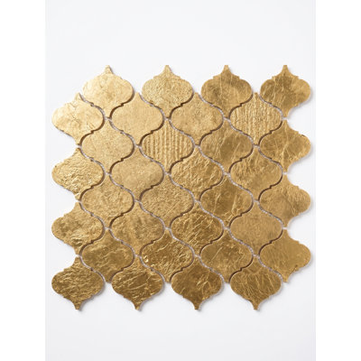 Gold Leaf Lantern Marble Mosaic Tile