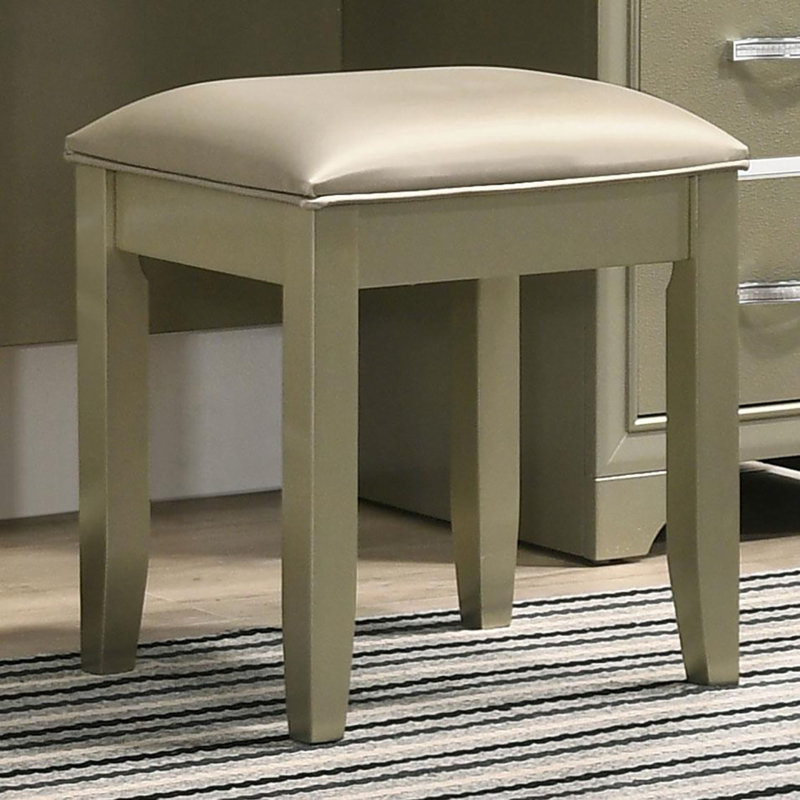 Tabouret de coiffeuse avec siège rembourré, Doré