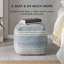 Arden 16' Blue and Natural Upholstered Pouf Ottoman-1785377181