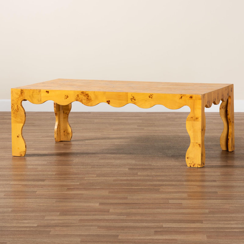 Eaghan Modern And Contemporary Natural Real Burl Wood Coffee Table
