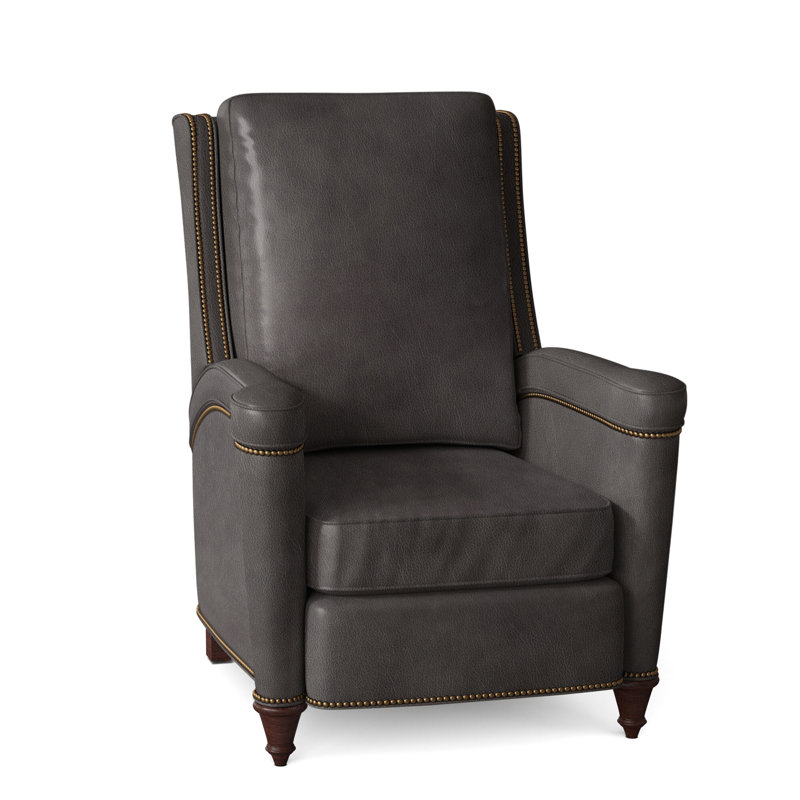 Mayes Recliner, Milestone White Genuine Leather, Mahogany, French Natural