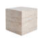 Outdoor/Indoor Square Travertine Lightweight Concrete Side Table
