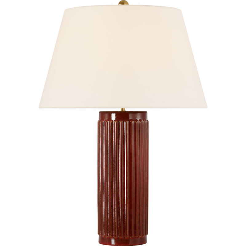 Ellora 28" Table Lamp with Linen Shade, Pomegranate