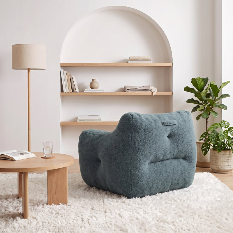 Fauteuil à billes avec accoudoirs rembourrés de mousse à haute densité et paresseux Fauteuil à billes pour adultes, Green