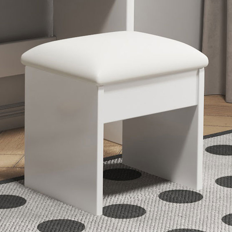Coiffeuse tendance avec miroir et éclairage pour maquillage, chaise incluse. Ensemble coiffeuse avec miroir et éclairage réglable sur 3 couleurs, 4 tiroirs, couleur blanche.