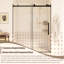 Porte de douche coulissante simple sans cadre avec verre trempé-116838518
