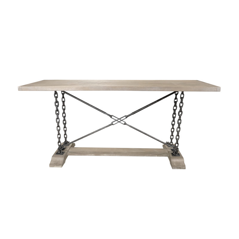 Console en bois massif de 65 po Mcconnelsville, gris