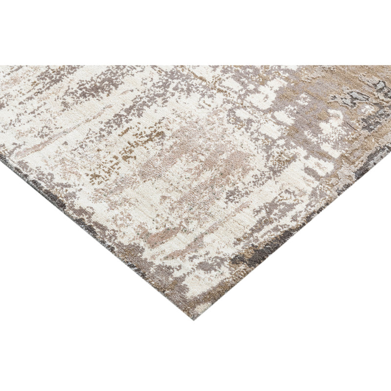 Handmade Silk and Wool Area Rug, Rectangle 5' x 8'
