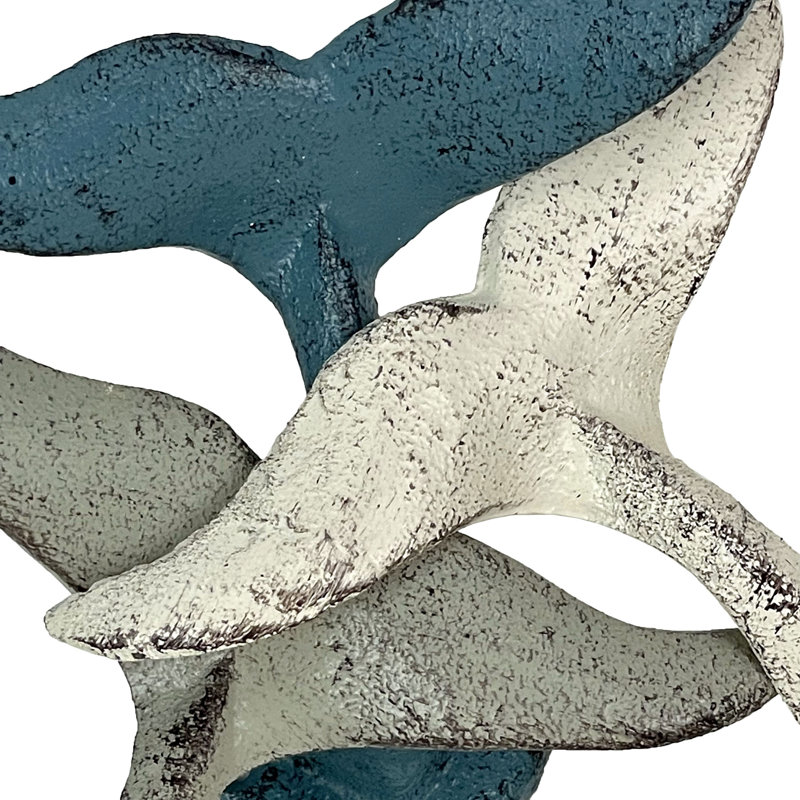 Set Of 3 Cast Iron Nautical Whale Tail Wall Hooks - Stylish And Functional Towel, Hat, And Key Hangers - Rustic 5-Inch Decorative Hooks For Coastal-Themed Home