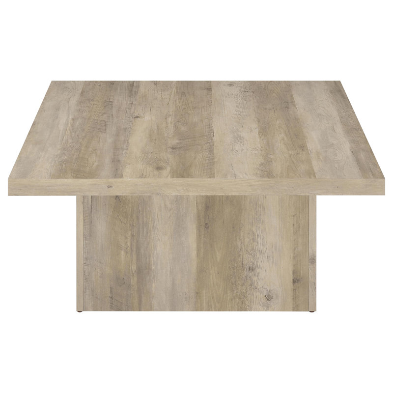 Ensemble de tables basses carrées 3 pièces Eccleshall, Pin patiné, 3 pièces: 2 tables de bout, table basse