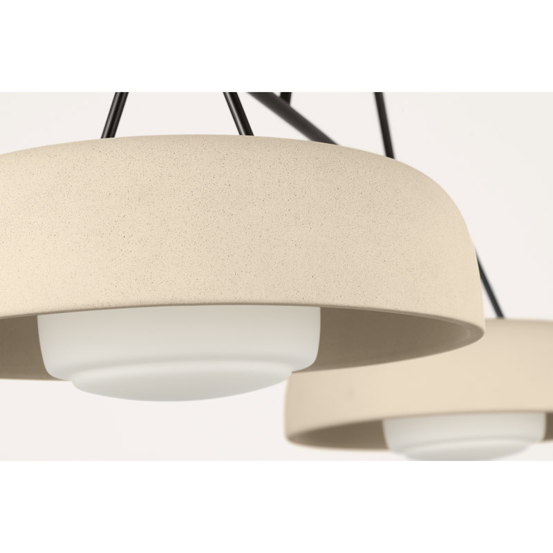 Lustre Richard June Liora 47 po à intensité variable pour salle à manger, 2 lumières, en fer vieilli avec ampoules DEL