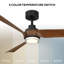 Chill Indoor/Outdoor 3-Blade Smart Ceiling Fan With Integrated Dimmable LED Light and Bluetooth Remote Control Included, Selectable Color Temperature (2700K, 3000K, 3500K, 4000K)-1024464375