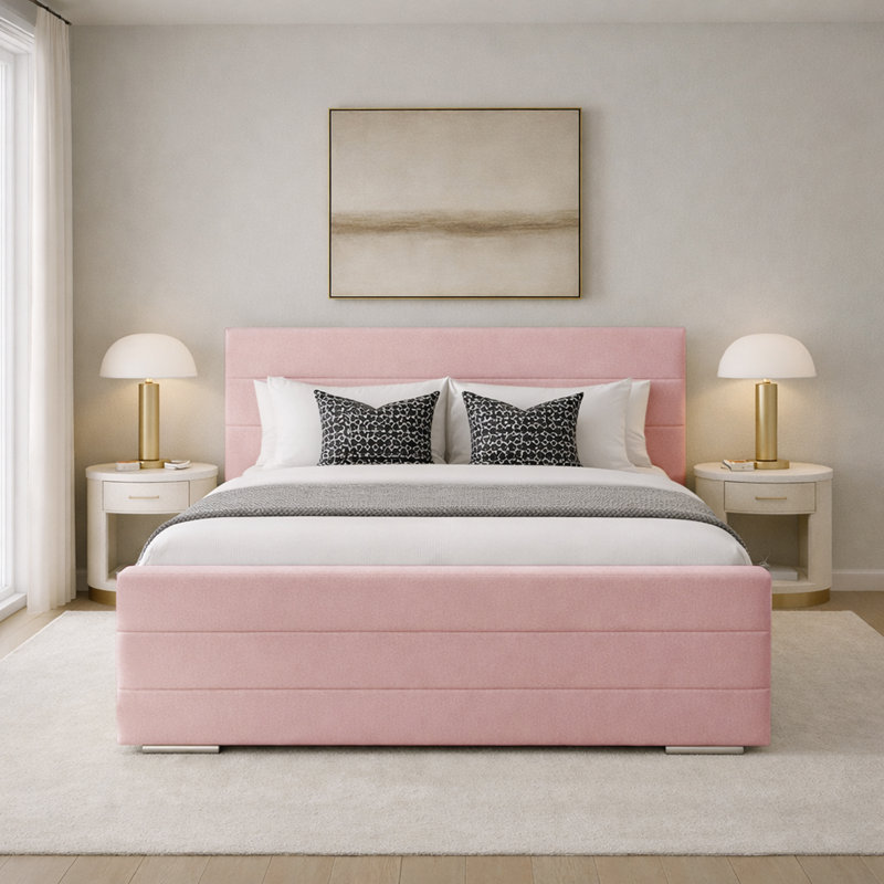 Upholstered Bed, Pink, Super King (6')