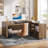 Biondi L-Shaped Executive Desk with File Cabinet