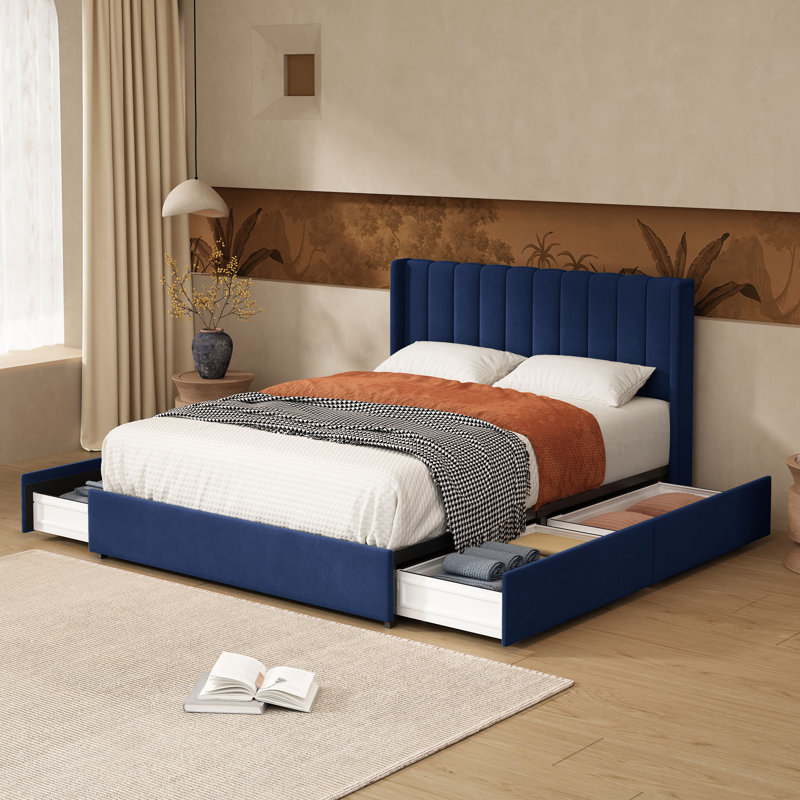 Jeilyn Upholstered Platform Drawer Storage Bed
