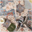 Tapis décoratif beige lavable à motif floral pour tapis doux