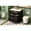 Meuble-lavabo de 30 po avec lavabo en céramique, 3 tiroirs, structure en bois massif, charnières réglables à fermeture en douceur, apparence classique, solution de rangement polyvalente, grand lavabo, planche, poignée en métal doré,