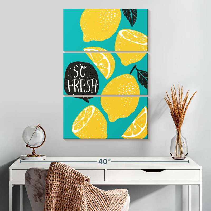 Yarlin Fresh Lemons Typography, 32" H x 20" W