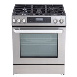 30 Inch Self-Cleaning Gas Range with AirFry and Glass Touch Controls in Stainless Steel